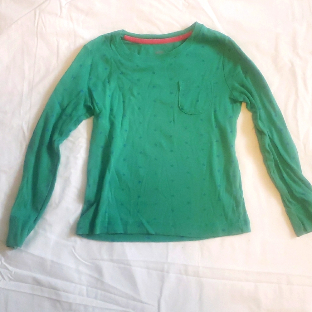 Mini Boden Blue star on green shirt